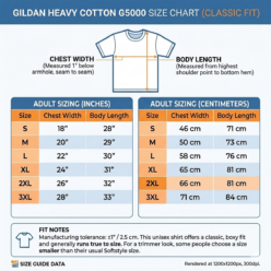Gildan Heavy Cotton T-shirt Size Chat